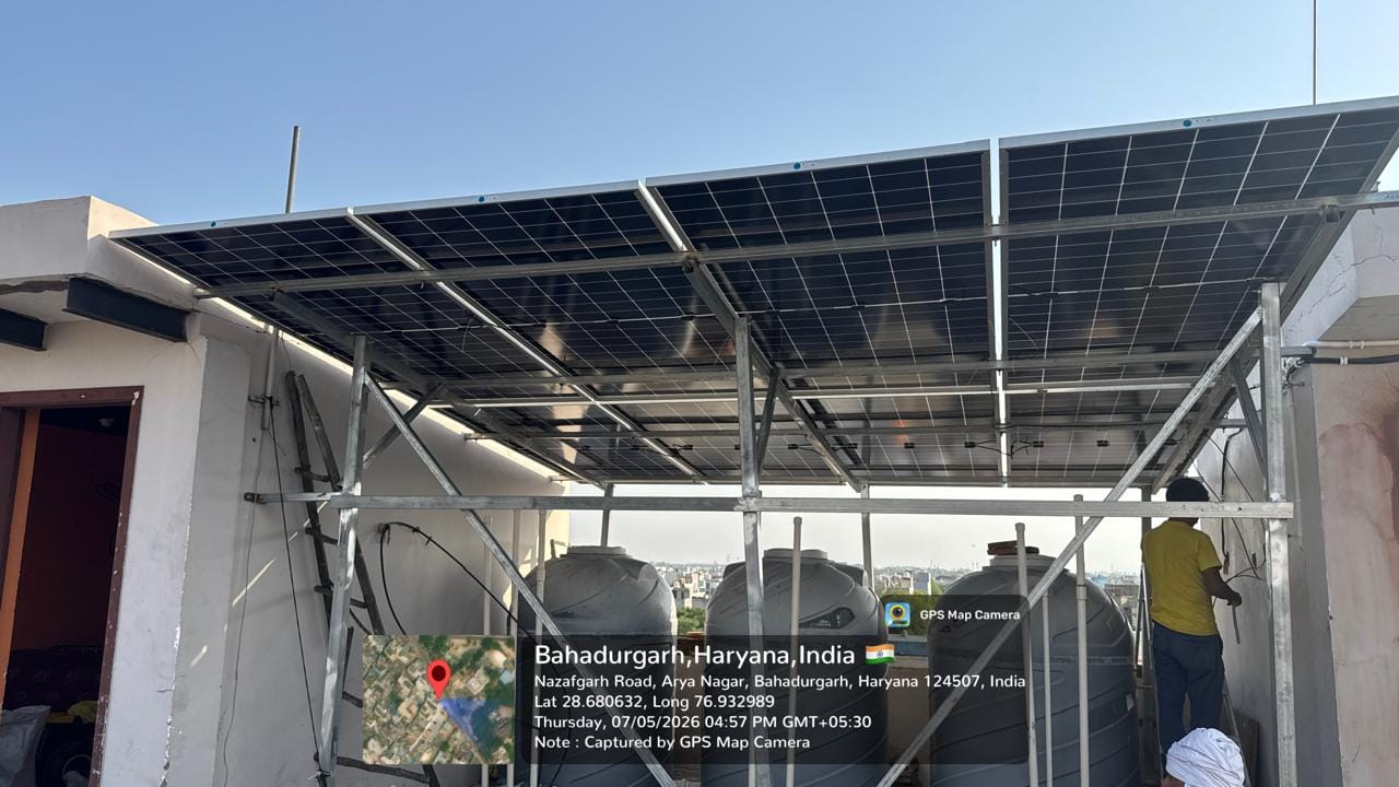 Solar installation by Sun Shine Solar Solutions at Nazafgarh Road, Bahadurgarh